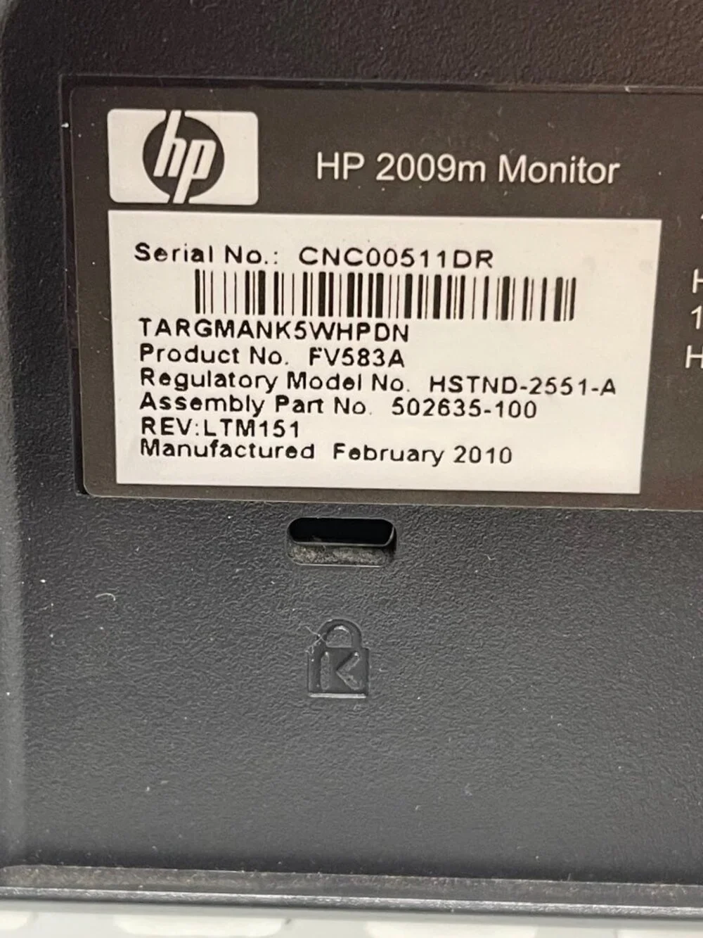 HP 2009m Monitor 23